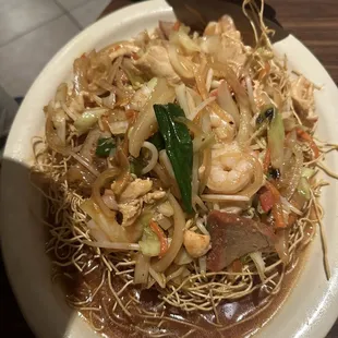 House Special Crispy Pan Fried Noodles my husband said it was 7.5 out of 10