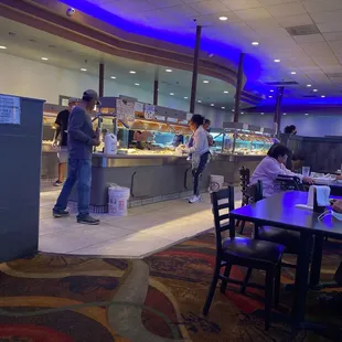 people eating at the counter