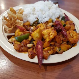 Lunch special Kung Pao shrimp