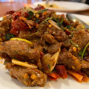Cumin spiced lamb - delicious!