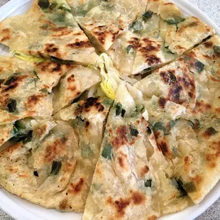 a plate of flatbreads on a table