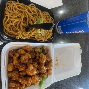 Orange Chicken dinner