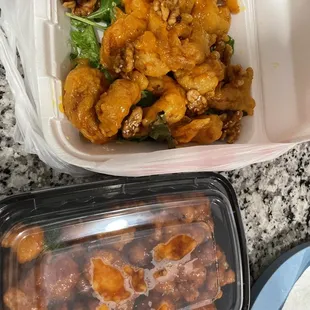 Orange Chicken and Honey Walnut Shrimp
