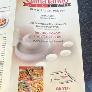 Menu start from november 2021. They have delivery start from $3 and up.  Have lunch special too And beer &amp; wine