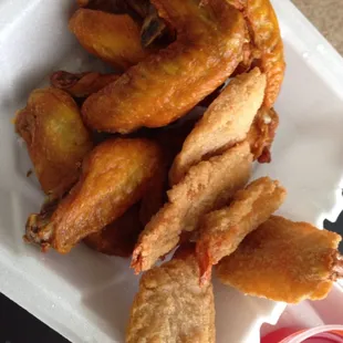 Wing and shrimp toast