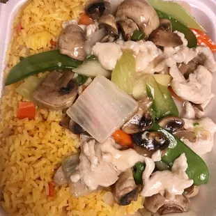 Moo goo gai Pan. Pretty good