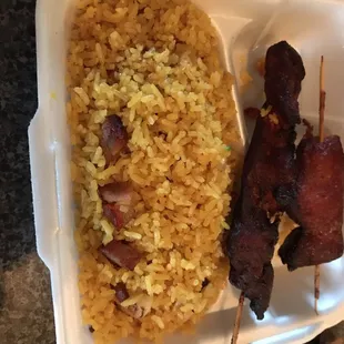 "Make sure to add 4 tiny medallions of pork, or we can not call it pork fried rice"