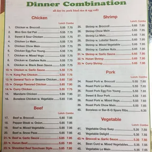 sushi and sashimi, menu