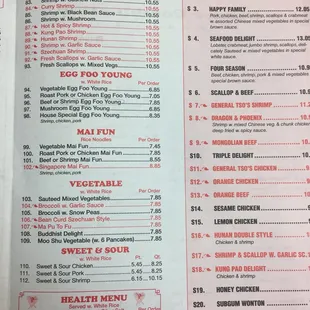 sushi and sashimi, menu