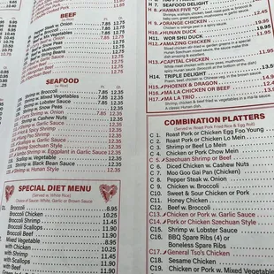 menu