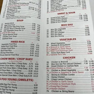 menu