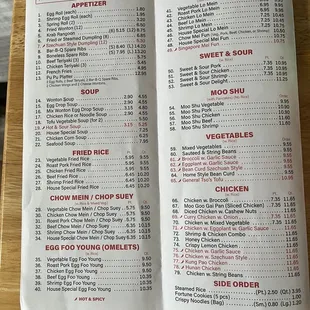 menu