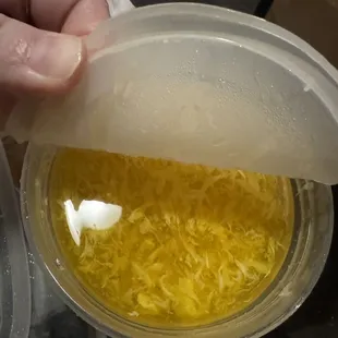 Egg scrambled in a blender soup