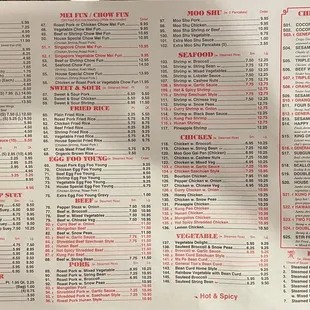 Menu as of June 2021... BACK