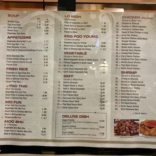 11.22.22 menu taped on the window - takeout only. Call in your order