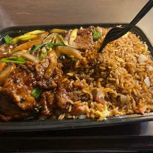 Mongolian Beef combo. Great taste and affordable.