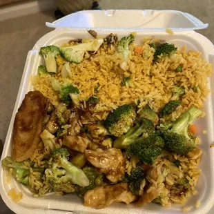 Chicken &amp; Broccoli w/ vegetable fried rice.