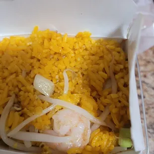 Shrimp Fried rice with yellow rice