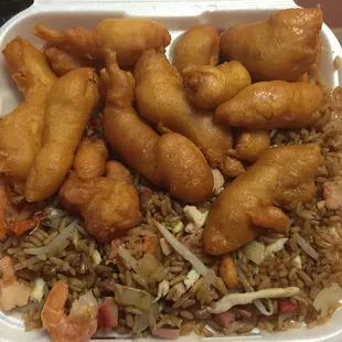 Honey chicken with fried rice $10.00