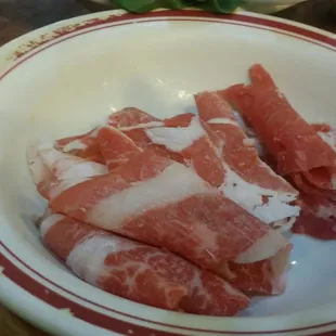 Thin sliced beef