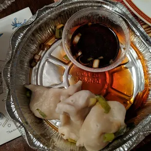 Pork dumplings.  More dough than filling.