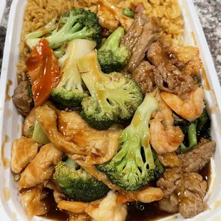 Triple delight combo with fried rice