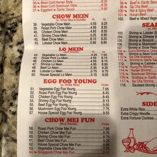 menu
