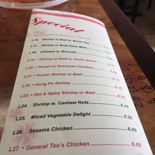 Lunch Special Half page