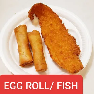 egg roll and fish