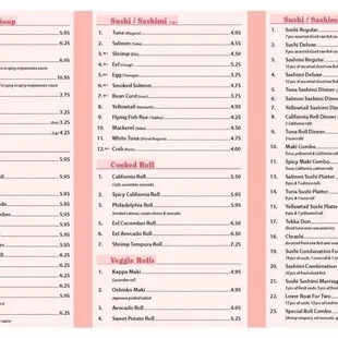 Chinatown express sushi menu