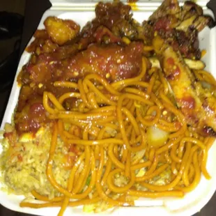 Orange and teriyaki chicken