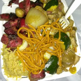 BBQ pork and mushroom chicken