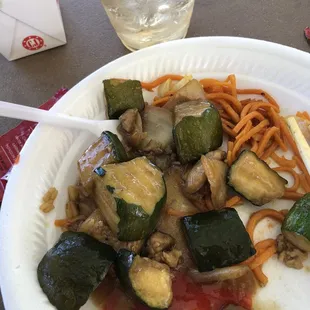 Ordered the third item as mushroom chicken but they gave me a lot of zucchini pretty upsetting tbh