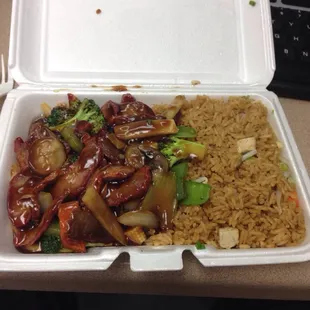 Lunch special pork with Chinese vegetable