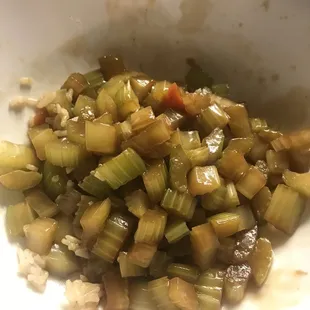 This is just some of the celery in my one little dish.
