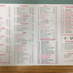 Menu - overall shot