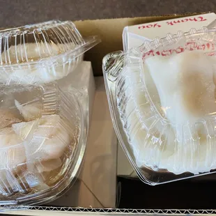 19. Ha Gow and 24. Rice Noodle Wrapped with Shrimp