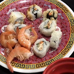My kids love the sushi and shrimp