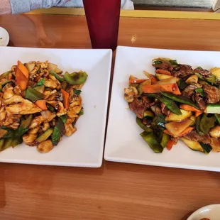 Mongolian chicken and beef! My family's favorite