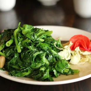 Roasted Garlic Pea Shoots