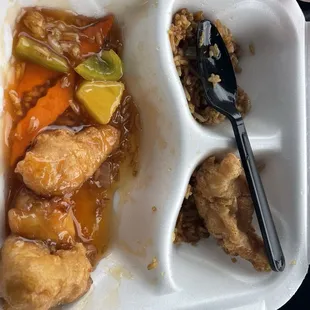 A little bit of fruit and vegetable on the bottom