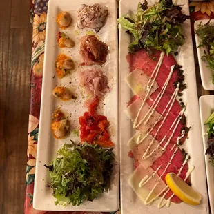 Octopus and bison carpaccio