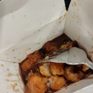 a take out box of food