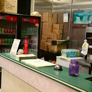 the counter of a chinese restaurant