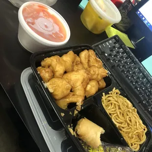 "Sweet &amp; Sour Chicken bento box" lol.