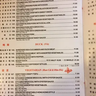 menu