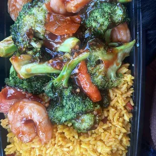 Shrimp &amp; Broccoli w/ Pork Fried Rice