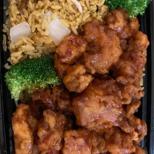 chicken, broccoli, and rice
