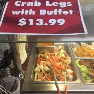 crab legs with buffet $ 3 99