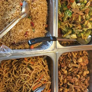 a variety of asian food